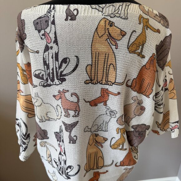 Made in Italy One Size Dog Lovers Dolman Sleeve Lightweight Sweater - Picture 6 of 9